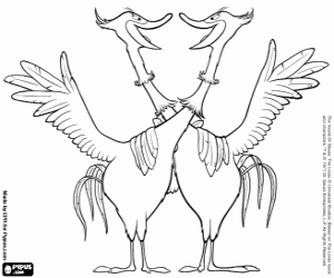 Two swans from the Truffula Valley coloring page