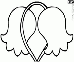 Two symmetrical bellflowers coloring page