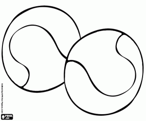 Two tennis balls coloring page