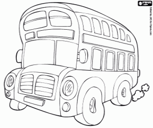 A typical bus of London coloring page