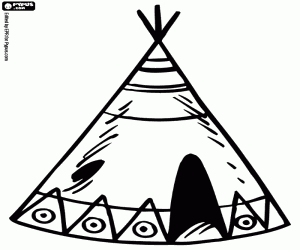 Typical conical tent, a tipi coloring page