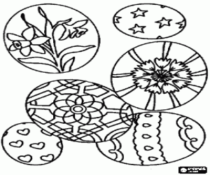 Typical Easter eggs coloring page