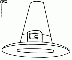 The typical hat of Pilgrims coloring page
