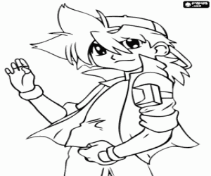 Tyson, protagonist of Beyblade coloring page