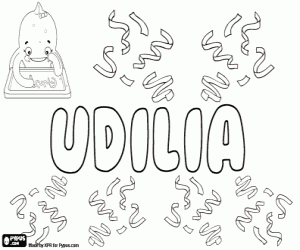 Udilia, feminine name coloring page