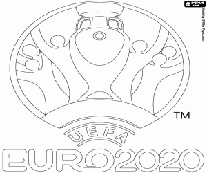 The UEFA Euro 2020 logo coloring page
