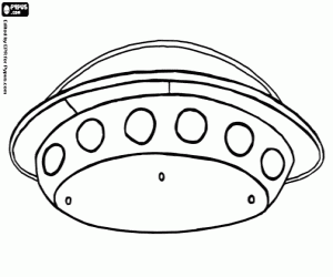 UFO, an alien vehicle coloring page