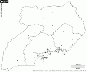 Uganda map coloring page