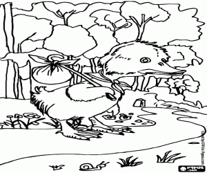 The ugly duckling begins an adventure coloring page