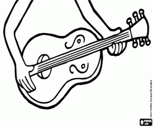 Ukulele coloring page