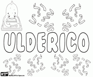 Ulderico, male first name coloring page