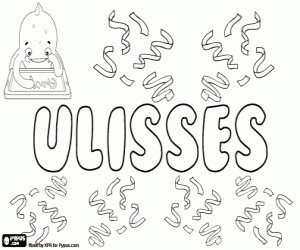 Ulisses, mythological name coloring page