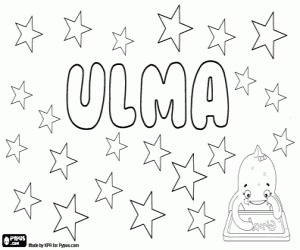 Ulma, name for girl coloring page