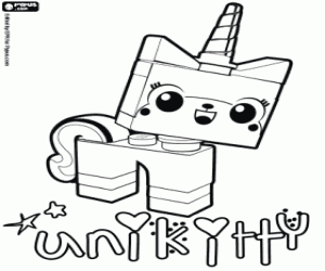 The unicorn kitten Unikitty coloring page