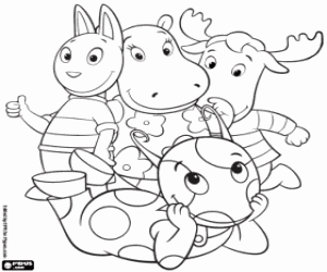 Uniqua, Austin, Tasha and Tyrone coloring page