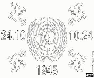 United Nations day coloring page