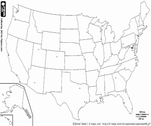 United States of America map coloring page