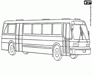 Urban bus with two doors coloring page