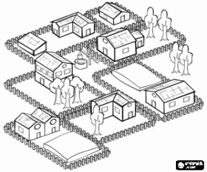 Urbanization seen from the sky coloring page