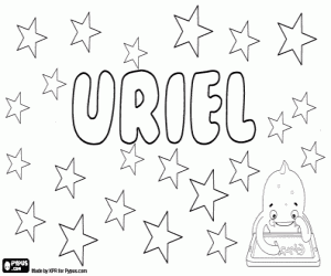 Uriel, name in many languages coloring page