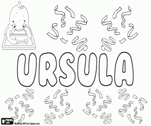 Ursula, name in many languages coloring page