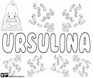 Ursulina, diminutive name coloring page