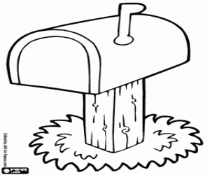 US traditional mailbox coloring page