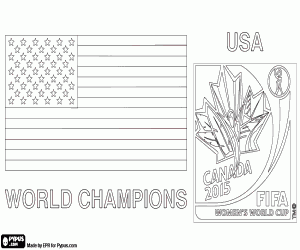 USA, Champion World Soccer 2015 coloring page