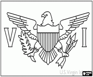 USA Virgin Islands's flag coloring page