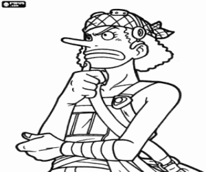 Usopp, One Piece weapons expert coloring page