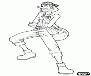 Usopp, pirate from One Piece coloring page