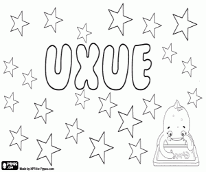 Uxue, basque name for girl coloring page