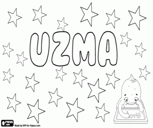 Uzma, Arabic name coloring page