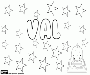 Val, abbreviated name coloring page