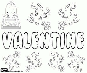 Valentine, name of Latin origin coloring page
