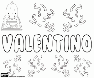 Valentino, Italian name coloring page