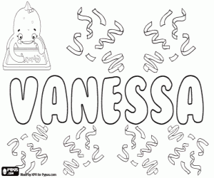 Vanessa, variant of Vanesa coloring page