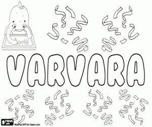 Varvara, feminine name coloring page
