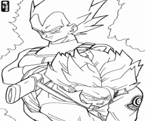Vegeta and Trunks, Dragon Ball coloring page