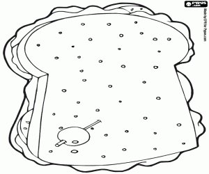 Vegetable sandwich with an olive coloring page