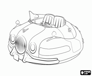 Vehicle convertible Planet 51 coloring page