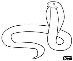 A venomous snake, a cobra coloring page
