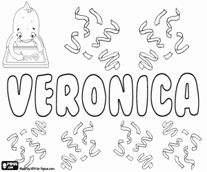 Veronica, name for girl coloring page