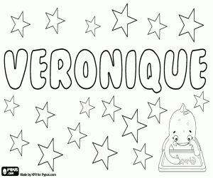 Veronique, name in French coloring page