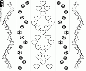 Vertical stripes with decorations coloring page