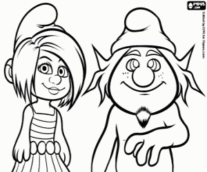 Vexy and Hackus, Smurfs the movie coloring page