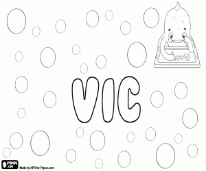 Vic, unisex diminutive in English coloring page
