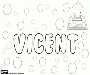 Vicent, name of Latin origin coloring page