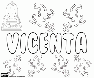 Vicenta, name of Latin origin coloring page