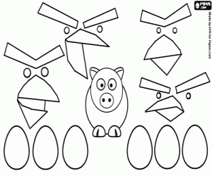 The videogame Angry Birds coloring page